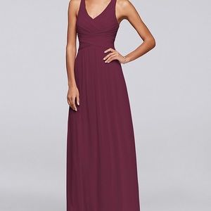 David’s Bridal Wine Bridesmaid CrissCross Back
